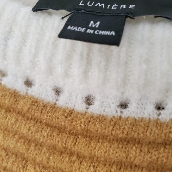 NWT Lumiere Multi-Stripe Balloon Sleeve Sweater. - Picture 7 of 10